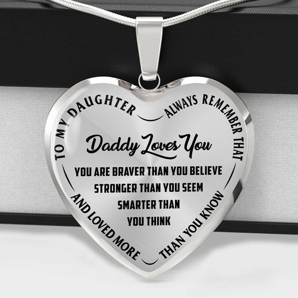 Daughter - Daddy Loves You - Heart Necklace
