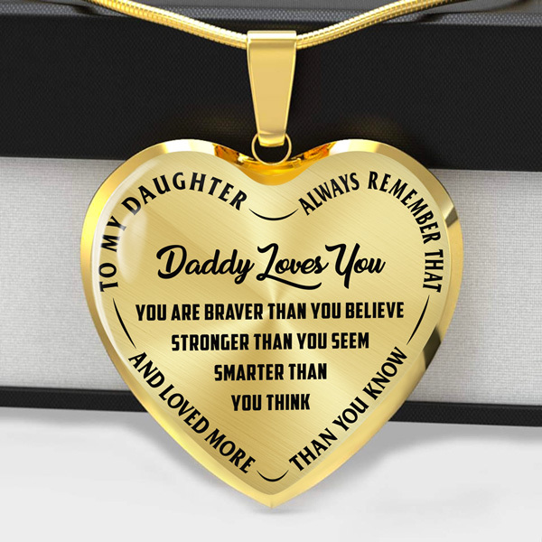 Daughter - Daddy Loves You - Heart Necklace