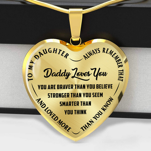Daughter - Daddy Loves You - Heart Necklace