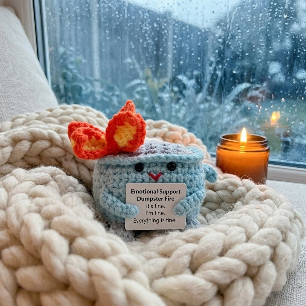 Handmade Emotional Support Dumpster Fire
