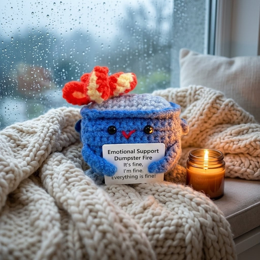 Handmade Emotional Support Dumpster Fire Steve
